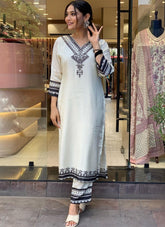 Uncommon Looking Partywear Salwar Suit in Grey Colour